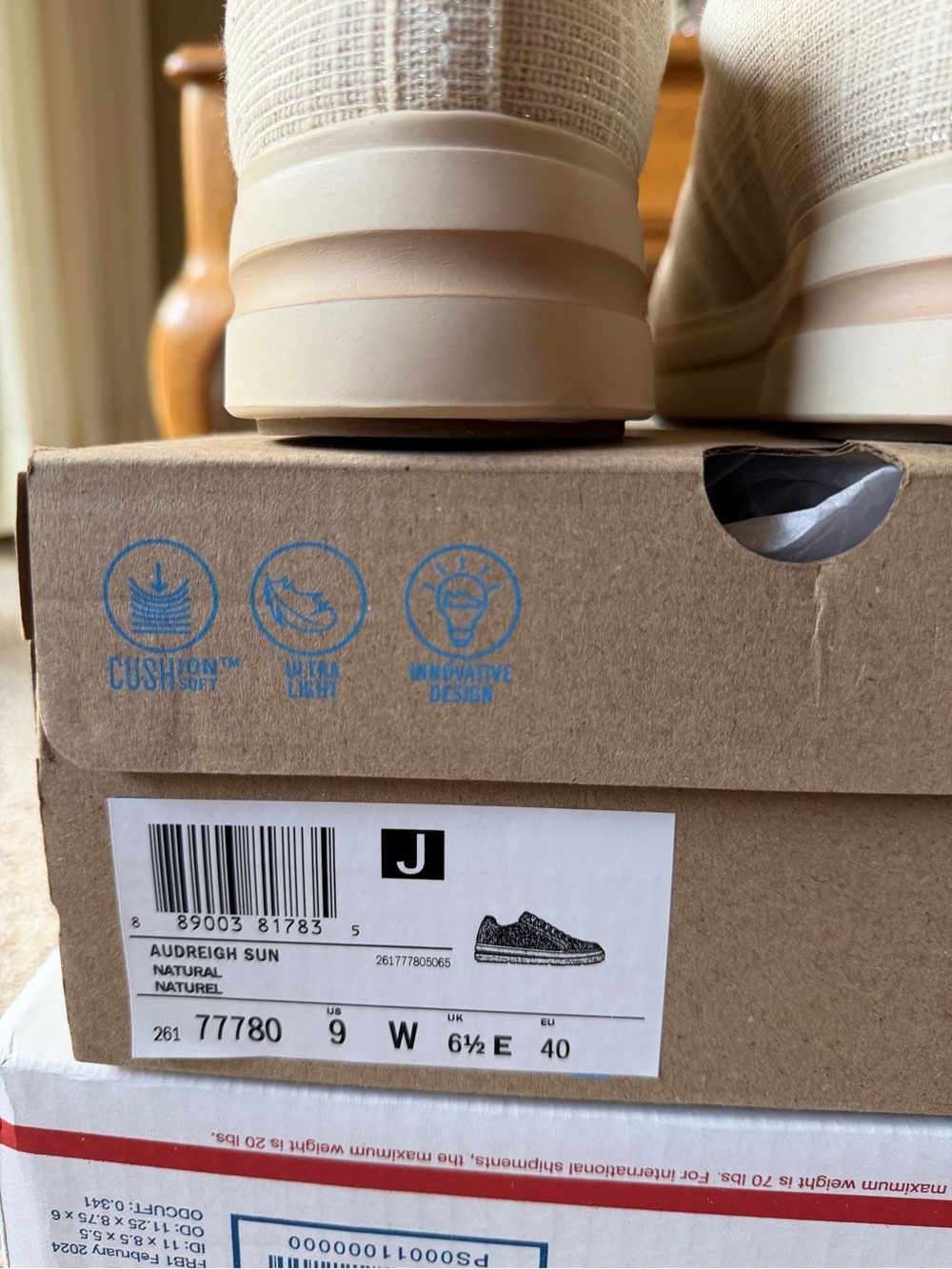 Clarks Wide Width Beige Slip-Ons